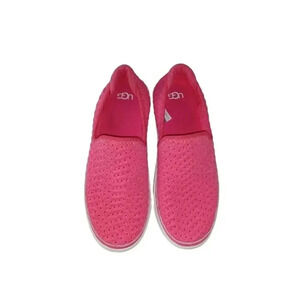 UGG K CAPLAN Slip-On Sneaker Pink Metallic Knit Kids sz  4  US Girls Shoes
